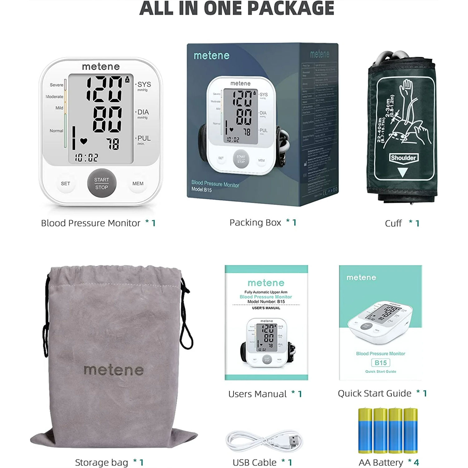 Metene Upper Arm Blood Pressure Monitor with Speaker - Image 3